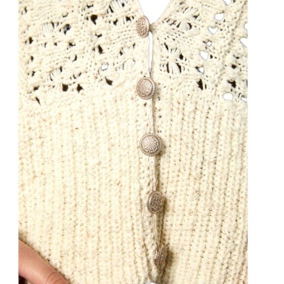 Anthropologie Bestie Cardigan Sweater in Ivory Size Medium NWOT - Picture 5 of 16